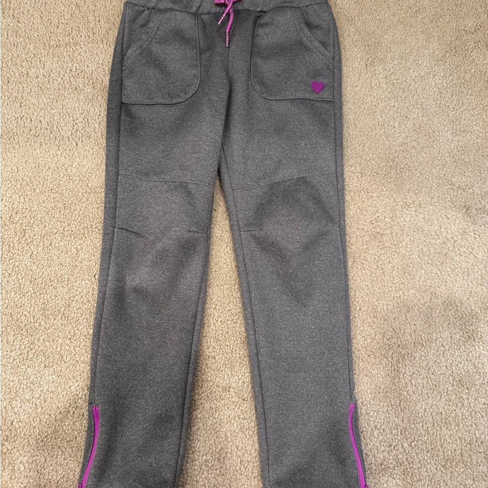 Gray Kids Joggers with Pink Accents